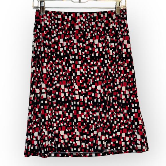 Vintage 90s Women's Red Checkered Midi Skirt Small - Picture 3 of 7